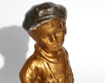 Plaster Figurine, Child figurine Gavroche Titi Parisien Bastille Days, French Antiques.