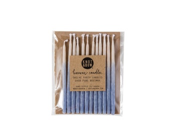 Hand-dipped 3 Inch Blue Ombré Beeswax Candles