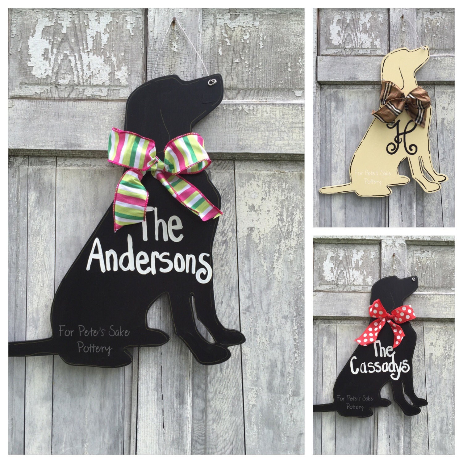 Hand painted personalized custom dog door hanger for your