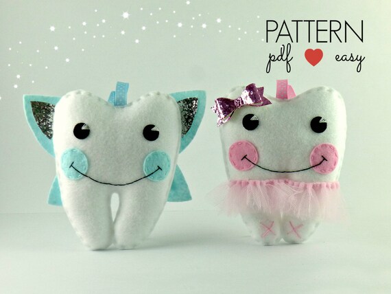 Tooth Fairy Pillow Sewing Pattern Felt Pattern by MaisieMooNZ
