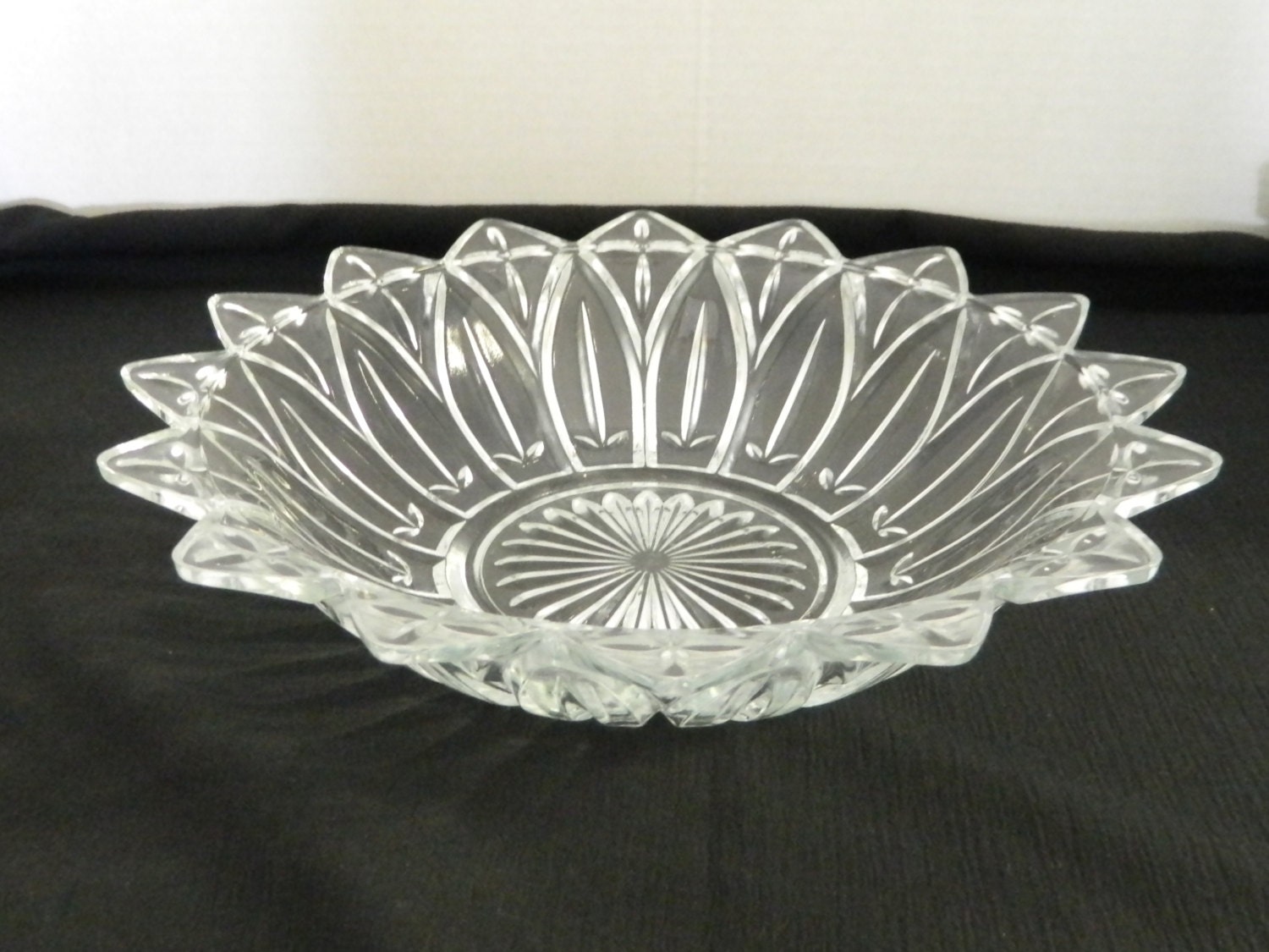 Petal Federal Glass Vintage Crystal Clear Petal Pattern Glass