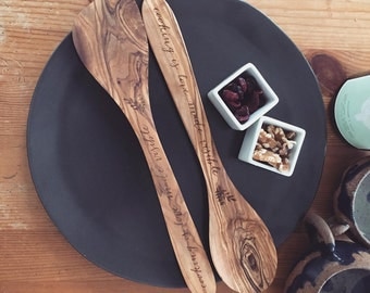 Custom Wooden Spoon & Spatula, Personalized Spoons, Wooden Spoons, Engraved Spoons, Custom Closing Gift, Bridal Shower Gift, Wedding Gift