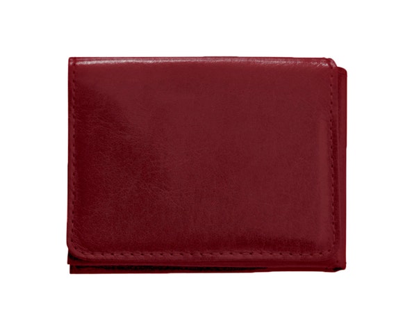 Burgundy leather wallet men&#39;s red wallet burgundy