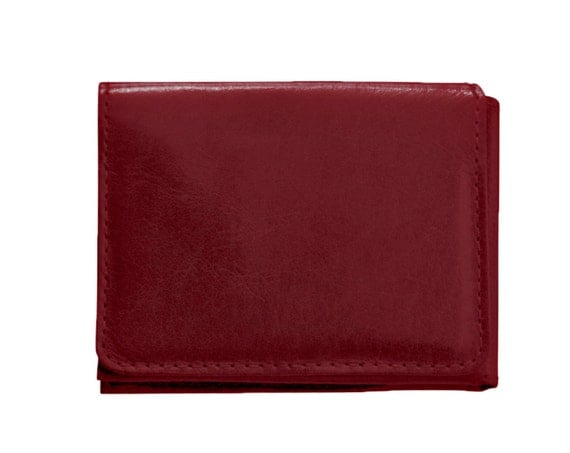 Burgundy leather wallet men's red wallet burgundy