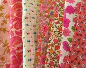 Vintage Fabric Pink Lot of 35 Quilting