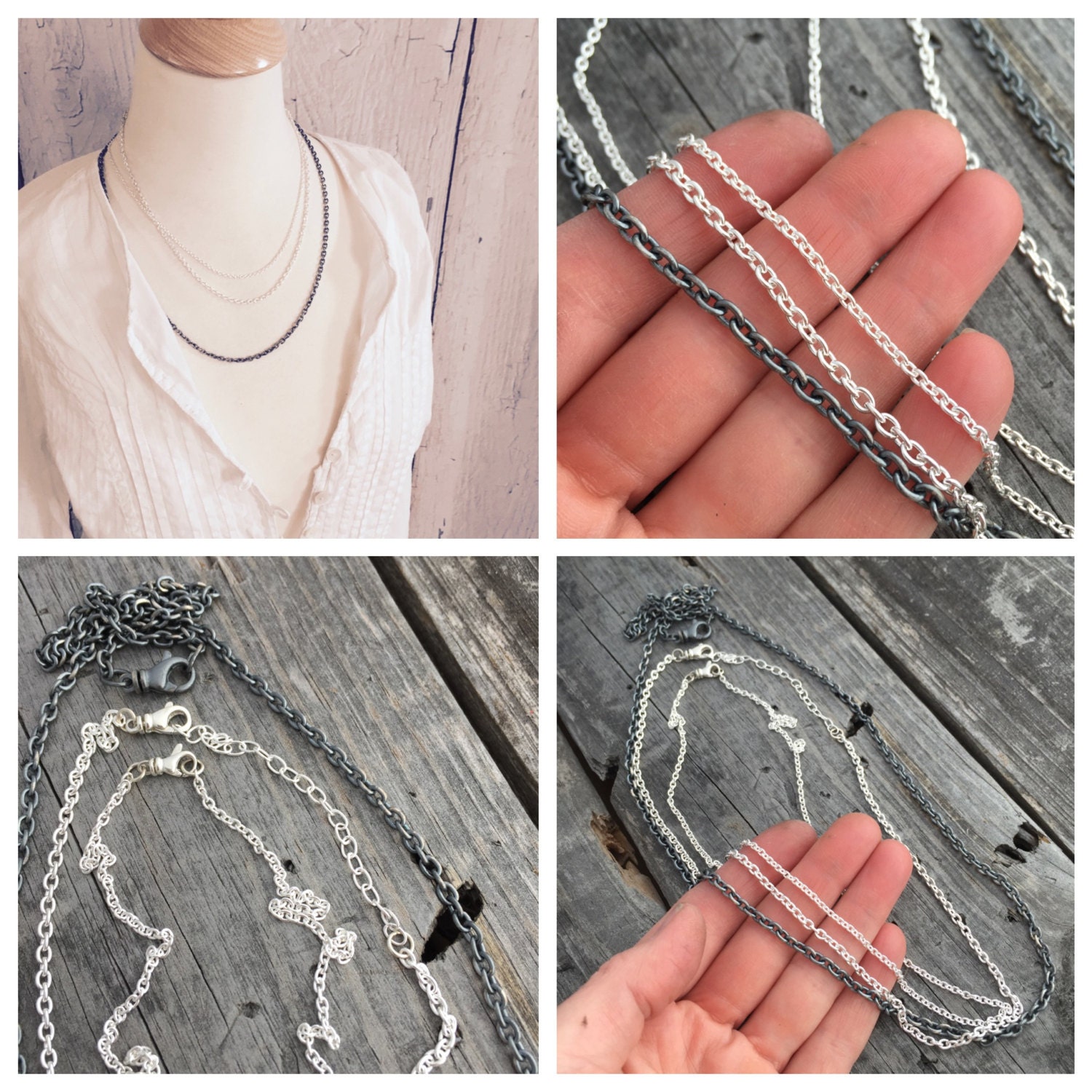 Sterling Silver Chain By The Foot Your Choice Three Sizes