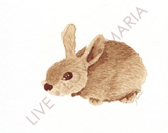 Coffee Bunny 2 - 5.5 x 4.5 original paining