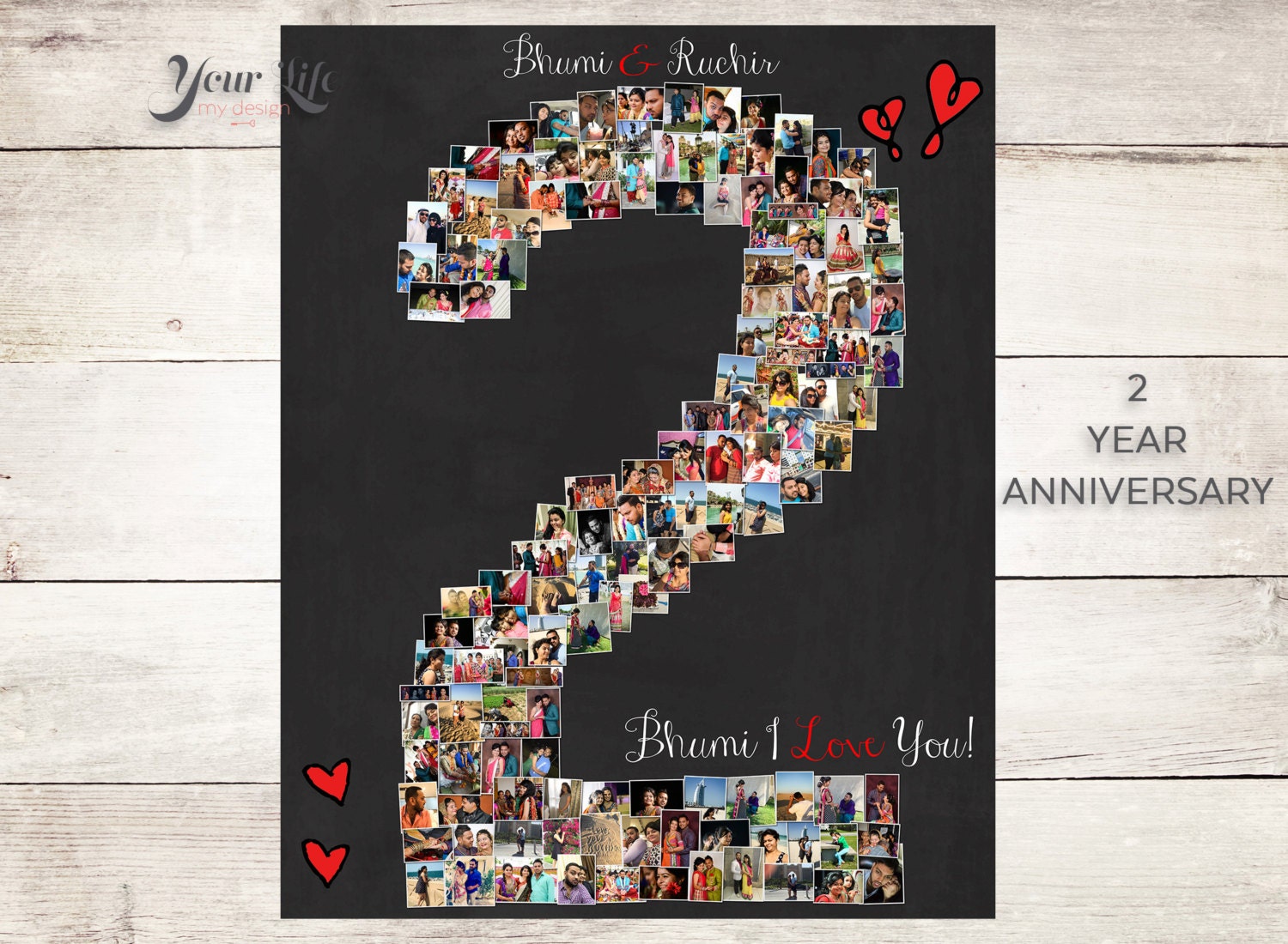 2 YEAR ANNIVERSARY 2nd Anniversary Gift Photo Collage