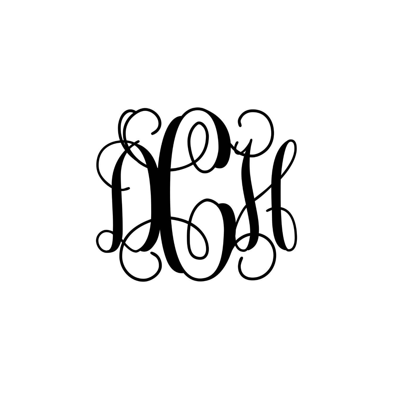 Cursive monogram custom wall decor 12 x 12 monogram car