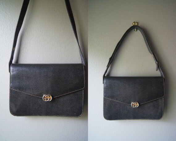 Vintage 60&#39;s GUCCI Handbag Lizard Handbag Gucci Purse
