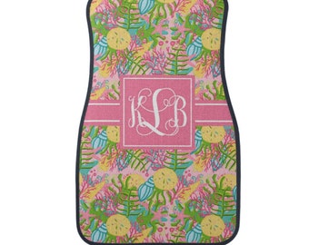 Personalized Car Mats, Monogram Preppy Lilly Inspired Car Mats, Personalized Floor Mats, Choice of Front or Rear Car mats