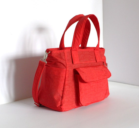 red nylon bag