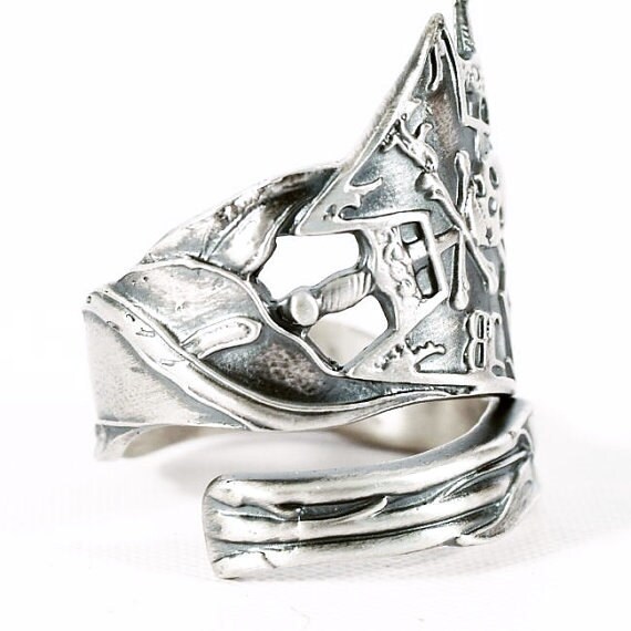 IOOF Ring Odd Fellows Sterling Silver Spoon Ring Calla