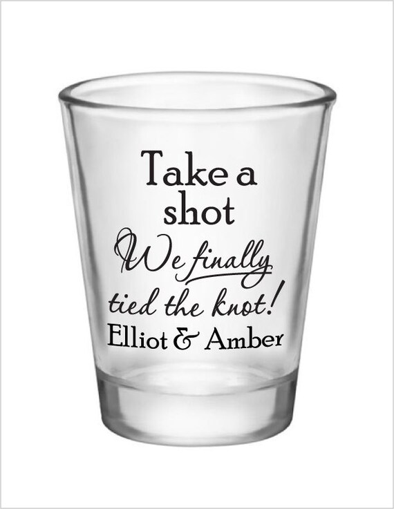 Wedding Shot Glasses Wedding Favors 1.5oz Glass Shot Glasses