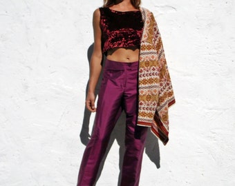 purple cigarette pants