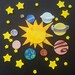 Fondant cake topper set--9 planets, 1 sun, 36 stars