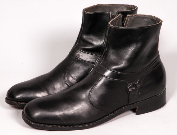 Black Beatle Boots Men's Size 11 .5 C by MetropolisNYCVintage
