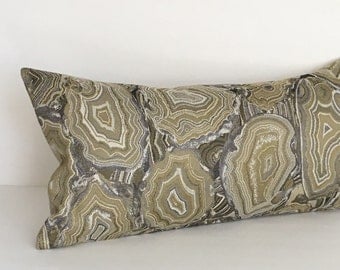 Lumbar Pillow Cover Agate Gold Pillow Grey Pillow Decorative Pillow Oblong Throw Pillow Cover 12x24 12x21 12x18 12x16 10x20
