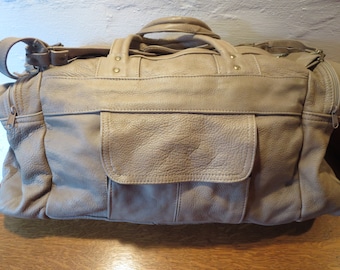 Vintage Leather Duffle Bag - Leather Carry on Bag Luggage - Leather Duffel Bag