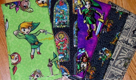 Legend of Zelda 5 Fat Quarters Zelda Fabric by trinketsintheattic