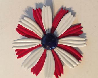 Enamel Flower Brooch Retro Vintage Lot 1036