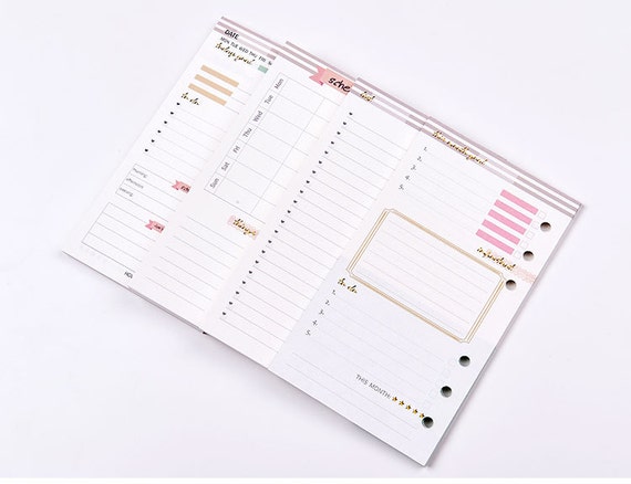 a5 planner insert a6 printed inserts monthly by dokkipaper a5 planner insert a6 printed inserts monthly by dokkipaper
