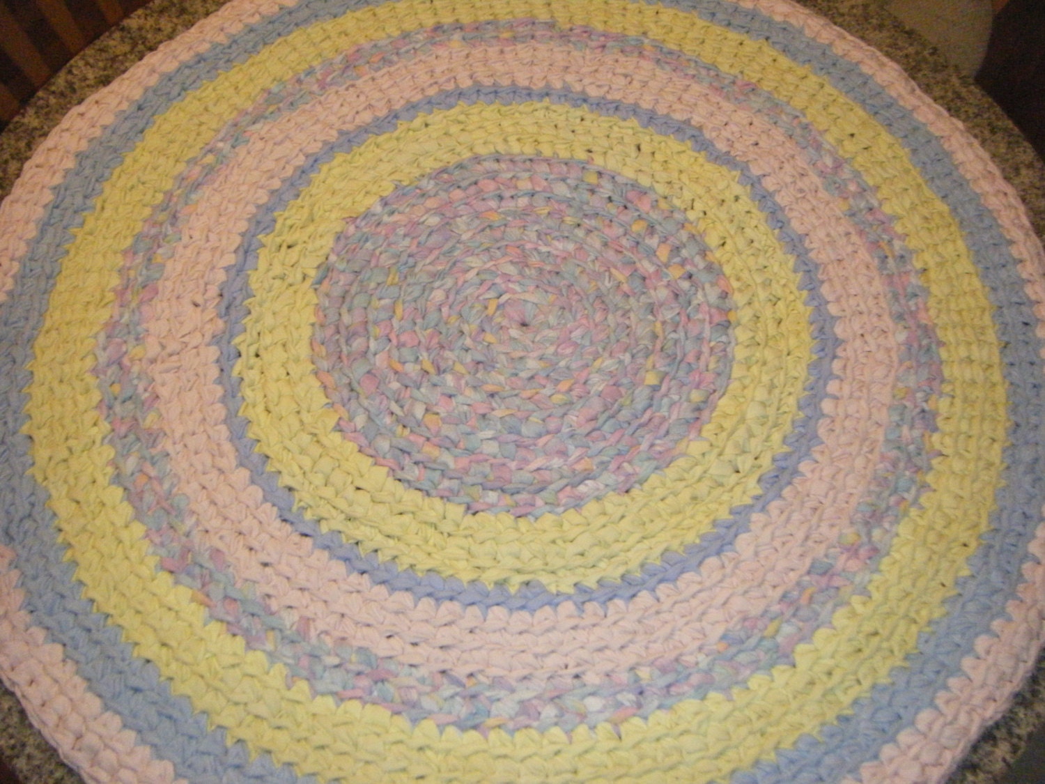 Pink and Baby Blue Nursery RugPastel Accent Rug