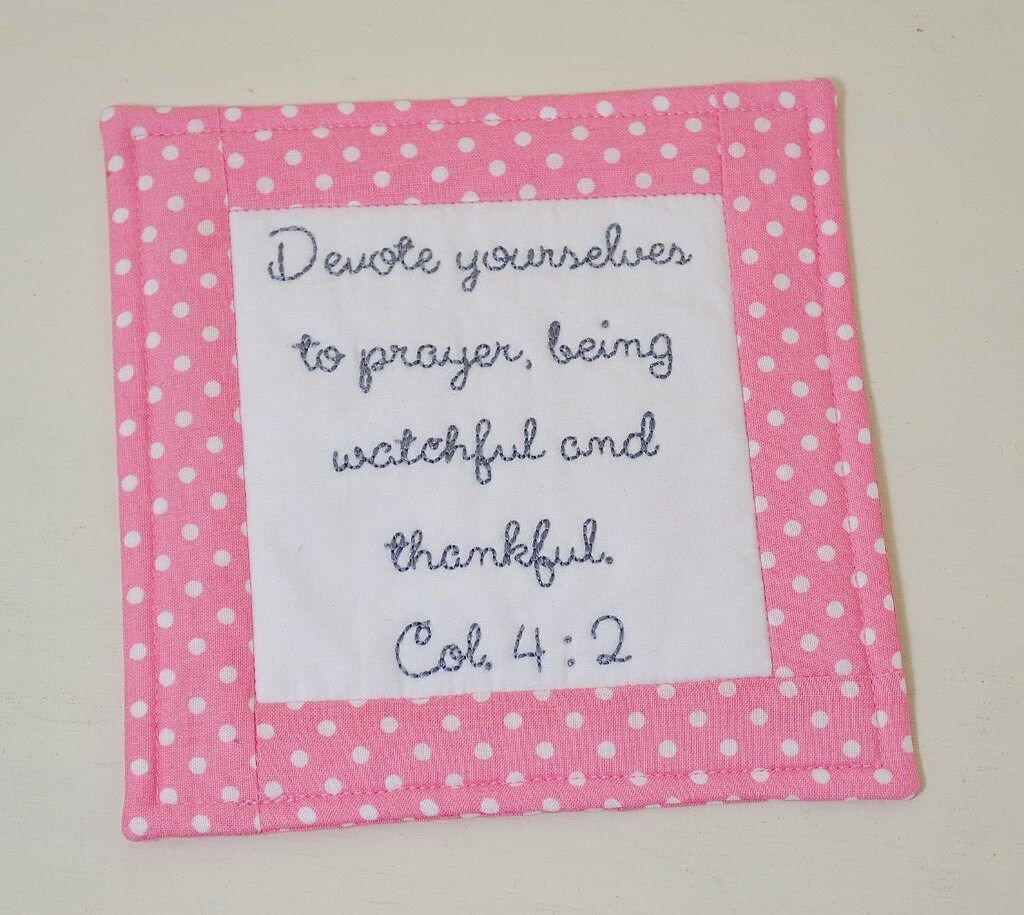 Bible Verse Coaster Religious Mug Rug Christian Scripture