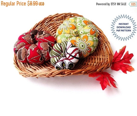 CIJ SALE Sewing Patterns Felt Pattern PDF Sewing Pattern Autumn Pumpkins Home Decor Thanksgiving Harvest Pin Cushion Pattern Diy Sewing Patt