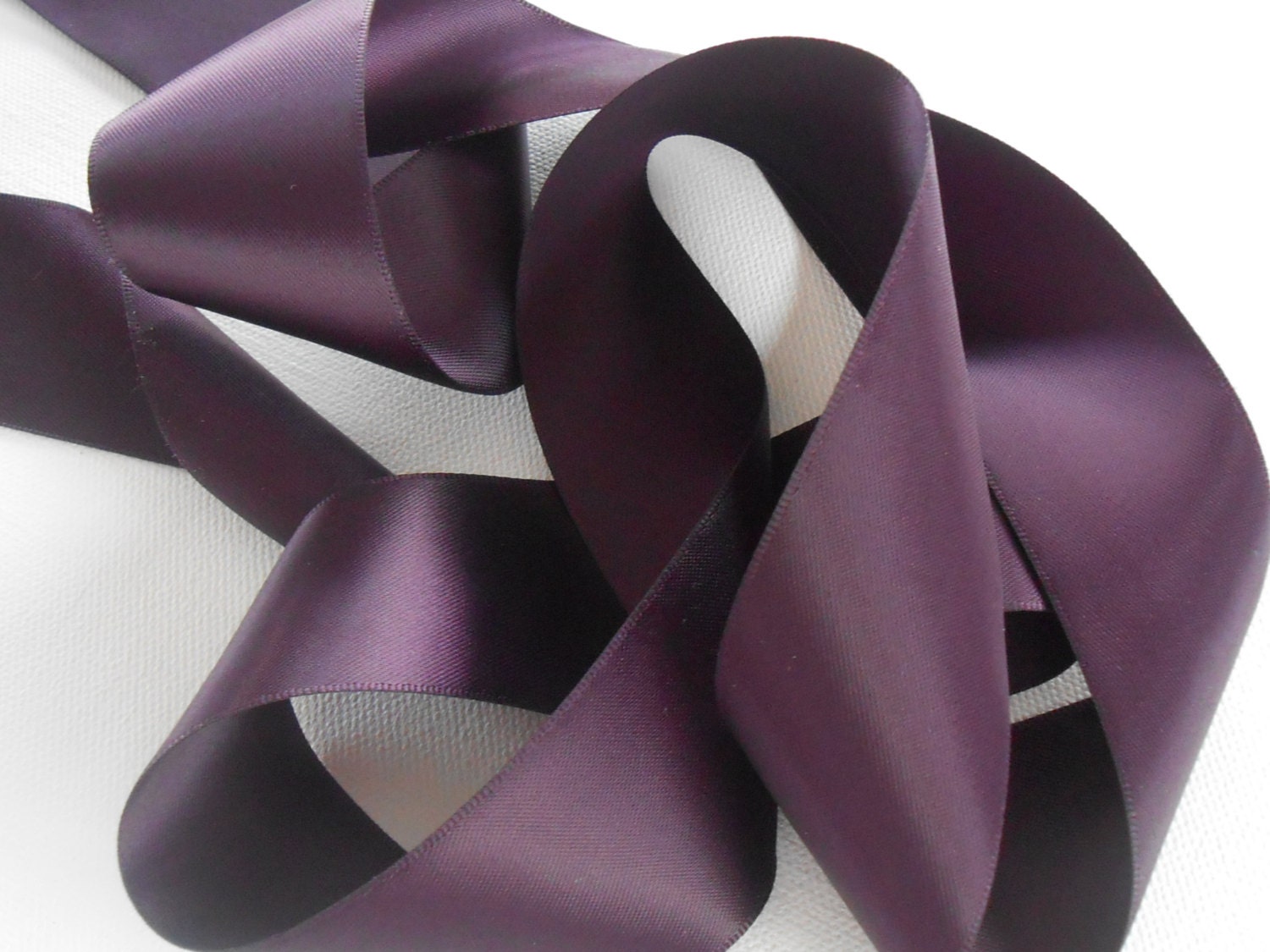 Eggplant Satin Ribbon / Double Faced Satin Ribbon / 1.5