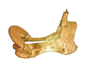 Antique Wooden Saddle Skeleton Decor