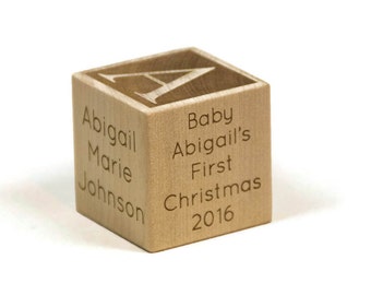 Baby First Christmas, Personalized Wooden Baby Block, First Christmas, Baby Gift, Christmas Gift