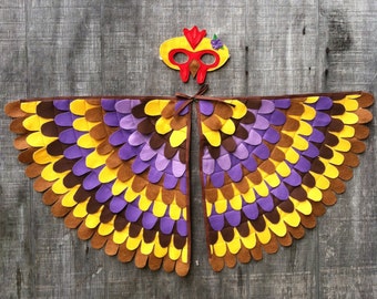 Magical CHICKEN Costume, Wings and Mask: Soft and flappable! Eco Friendly! Tree + Vine