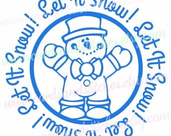 Snowman SVG - Let It Snow SVG - Digital Cutting File - Cricut Cut - Instant Download - Silhouette SVG - Vector Cut - Svg, Dxf, Jpg, Eps, Png