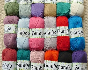Knitting Wool/Yarn King Cole Bamboo Cotton Double Knitting (Light Worsted) Knitting Yarn/Wool