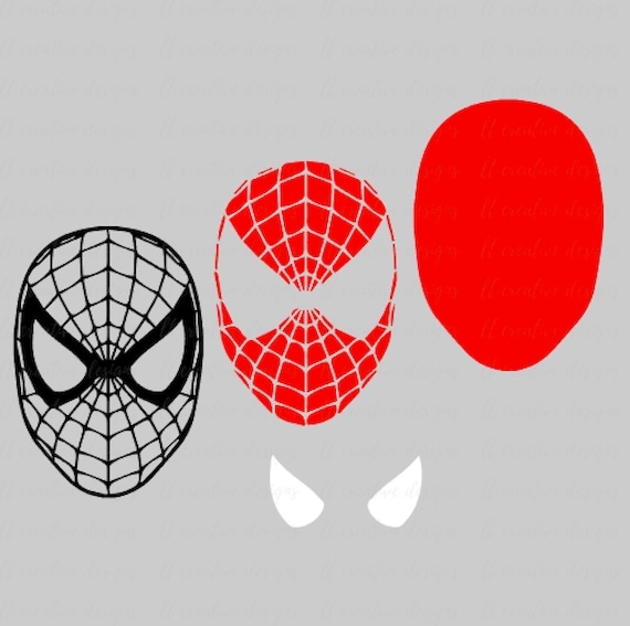 Spiderman SVG, Spiderman Face SVG, Silhouette Cut Files, Cricut Cut