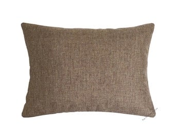 Tan Brown Cosmo Linen Decorative Throw Pillow Cover / Pillow Case / Cushion Cover / 12x16"