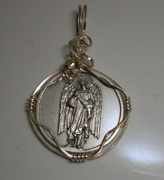 Archangel Saint Raphael Medal Pendant by maddyq on Etsy
