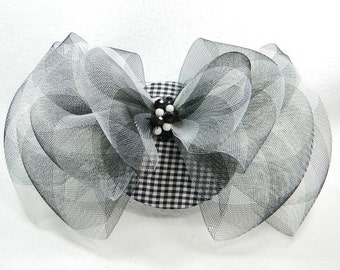 black white Fascinator Crin glass beads Burlesque Hat Ladies Hat Chruch Formal Cocktail Bibi Chapeau Cappelli Voilette Derby Hat Bridesmaid