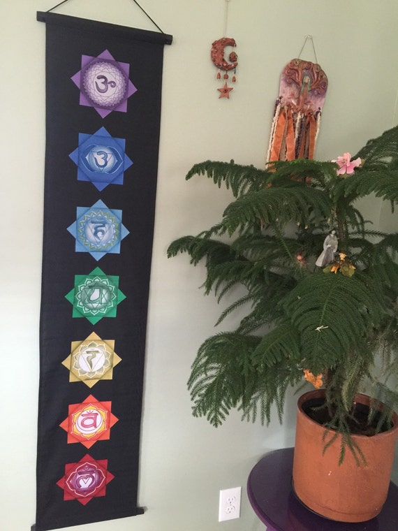 Large Chakra tapestry chakra art altar decor by thisthatandthese