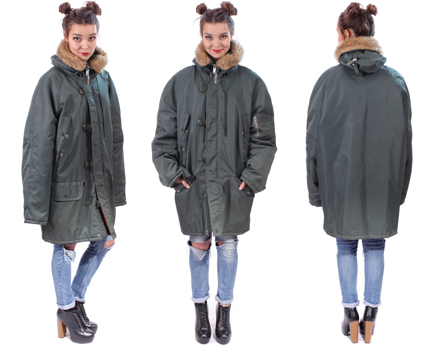 Mens Parka Jacket 70s SNORKEL PARKA Hooded Vintage by BetaApparel