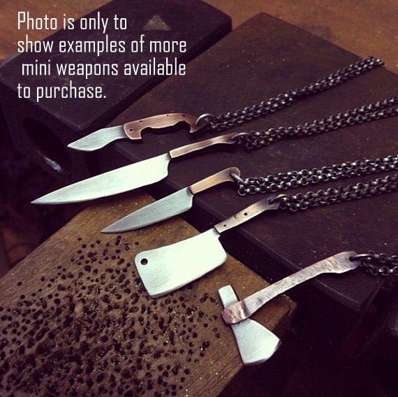 The Butcher II. UNISEX. Butcher Knife Necklace. Small Meat