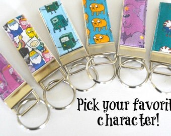 Adventure Time Key Fob - Teacher Gift - Bmo - Adventure TIme Fabric - Finn and Jake - Princess Bubblegum - Lumpy Space Princess