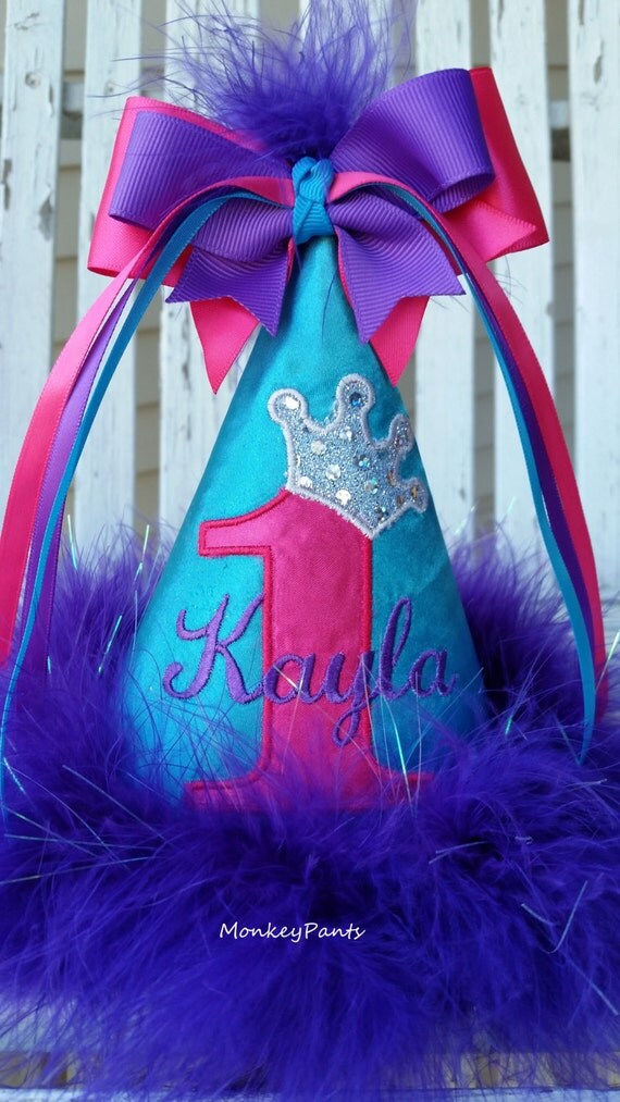 Girls Birthday Hat Princess Party Hat Girls 1st Birthday