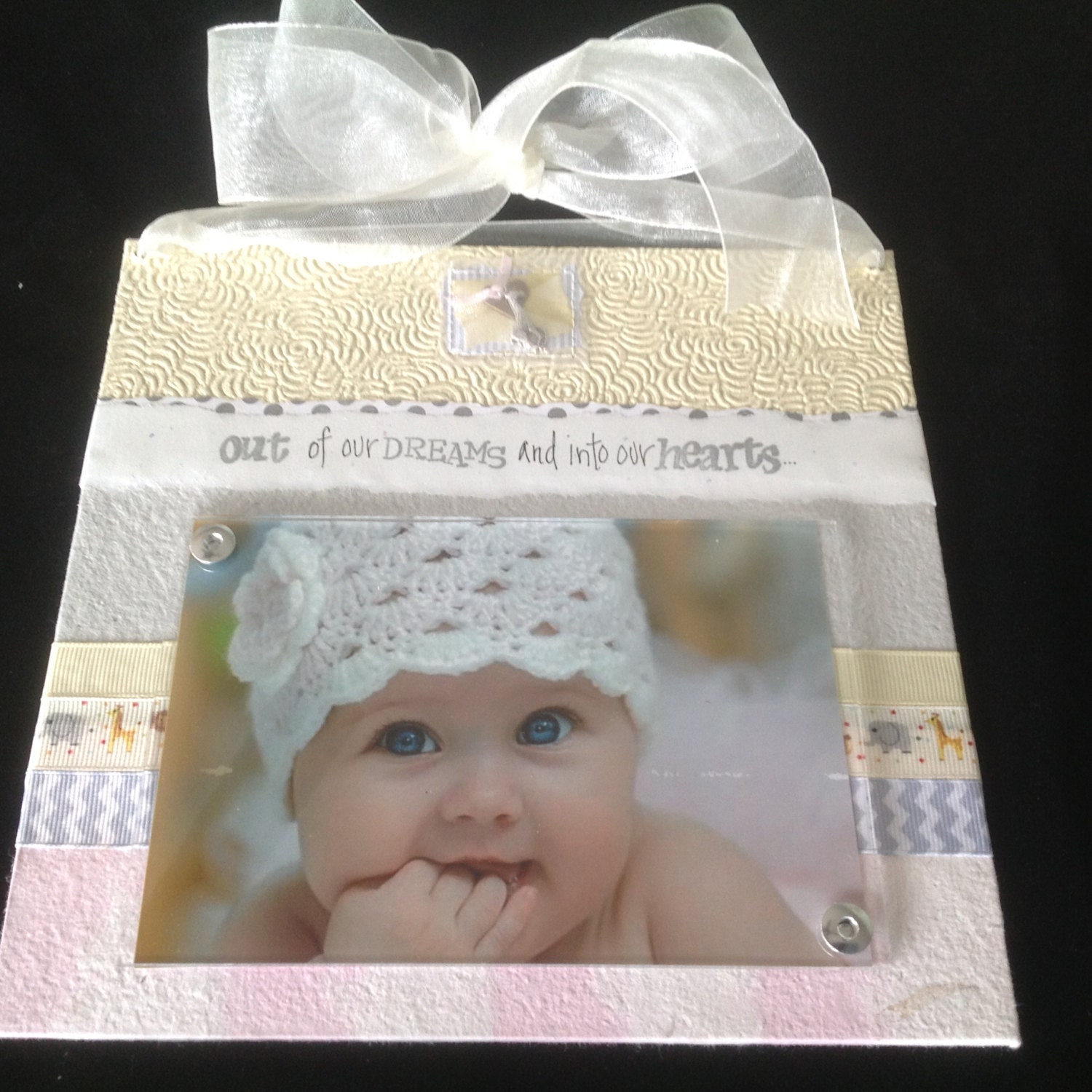 BABY GIRL PHOTO frame. Picture frame for baby, Nursery decor. 4" x 6
