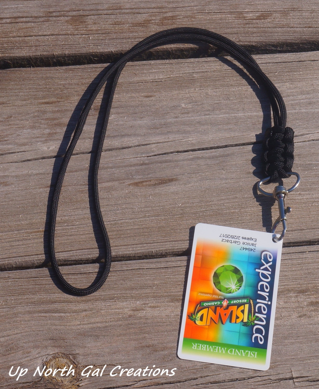 Black Paracord Lanyard I.D. Badge Holder Lanyard Key Holder