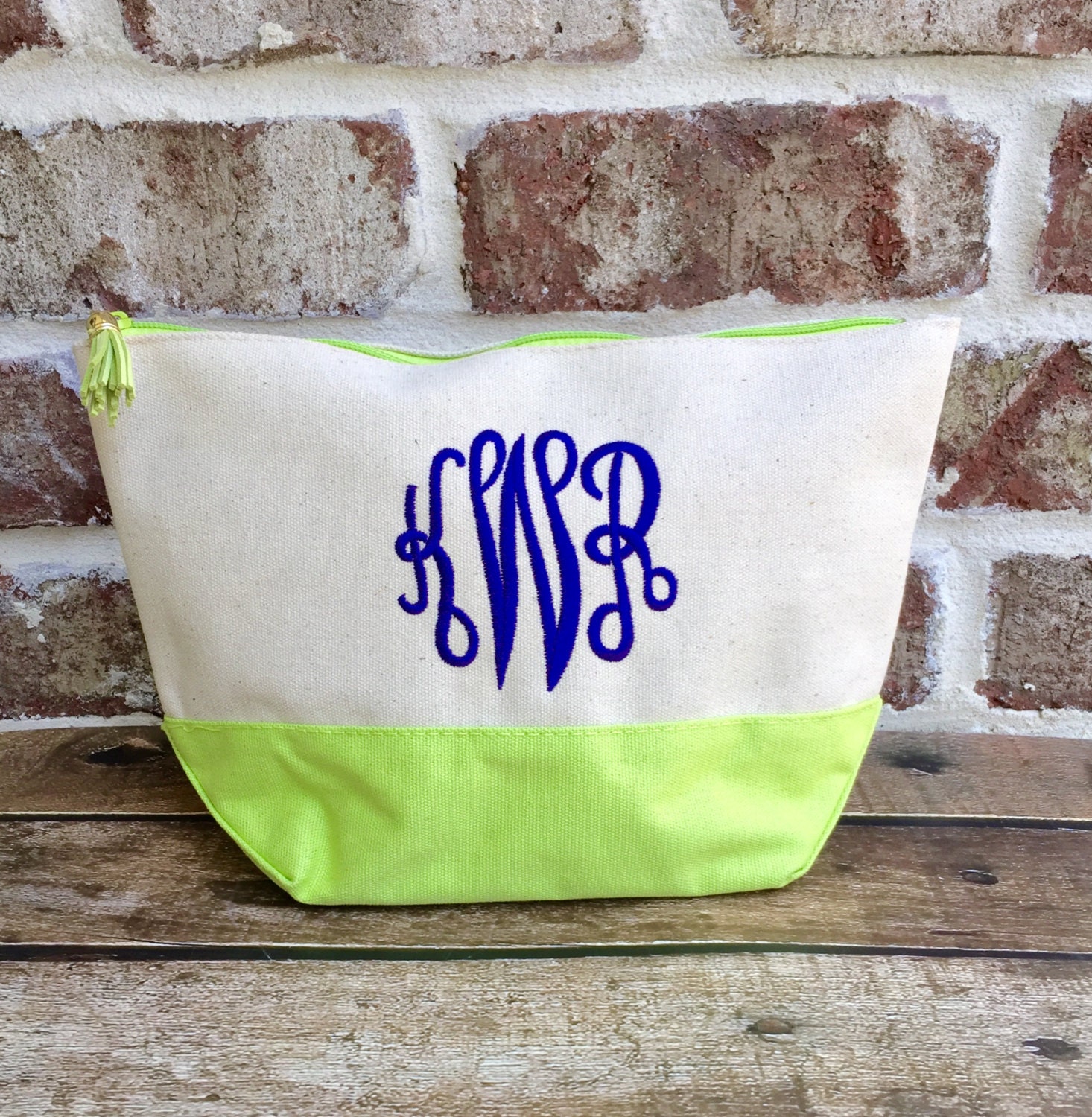 Monogrammed Makeup Bag Monogrammed Cosmetic by PoshPrincessBows1