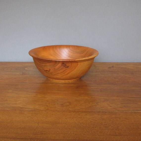 Cherry wood salad bowl wood turning warm by TreeStreetTurnings