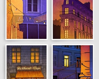 20% OFF SALE: Any FOUR Prints - Save 30 Percent,Set of four Illustrations,Paris Art Prints Posters Home decor Wall art Mixed media Architect