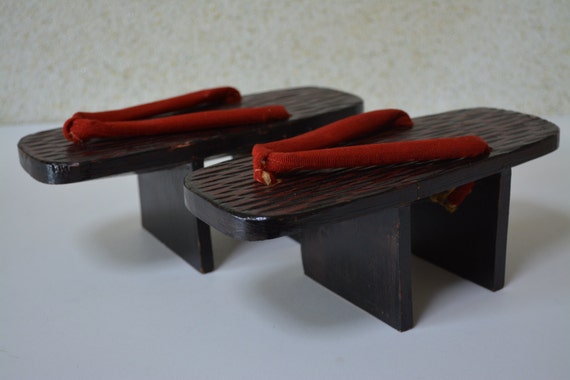 Geta wooden thong sandals vintage Japanese ama geta